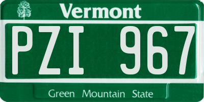 VT license plate PZI967
