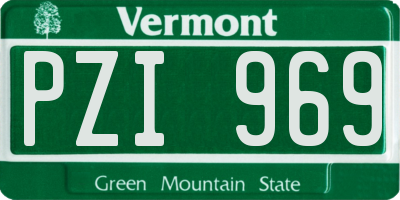 VT license plate PZI969