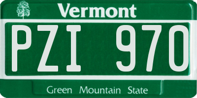VT license plate PZI970