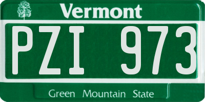 VT license plate PZI973