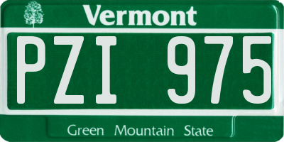 VT license plate PZI975