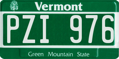 VT license plate PZI976