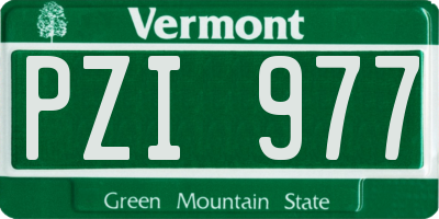 VT license plate PZI977