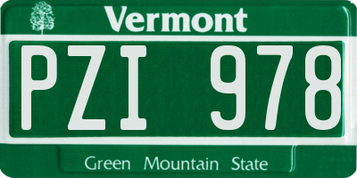 VT license plate PZI978