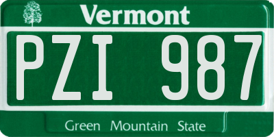 VT license plate PZI987
