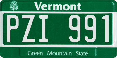 VT license plate PZI991