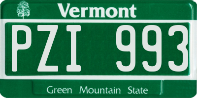 VT license plate PZI993