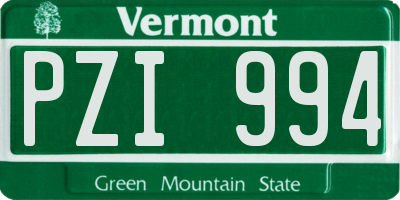 VT license plate PZI994