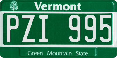 VT license plate PZI995