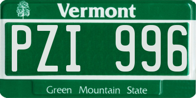 VT license plate PZI996