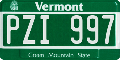 VT license plate PZI997