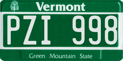 VT license plate PZI998