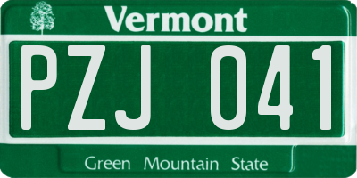 VT license plate PZJ041
