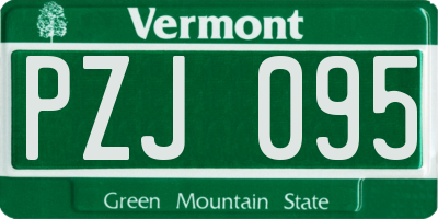 VT license plate PZJ095