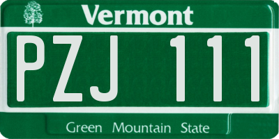 VT license plate PZJ111