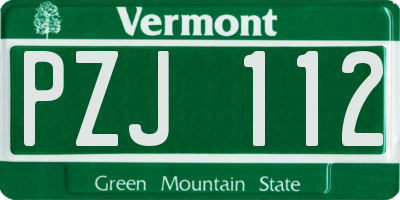 VT license plate PZJ112