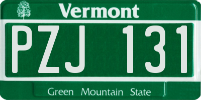 VT license plate PZJ131