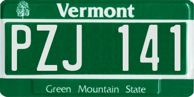 VT license plate PZJ141