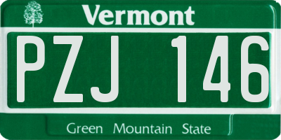 VT license plate PZJ146