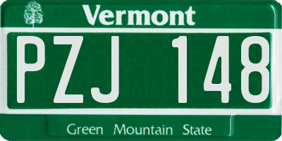 VT license plate PZJ148
