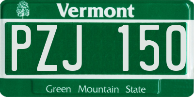 VT license plate PZJ150