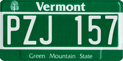 VT license plate PZJ157