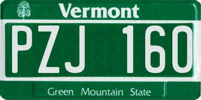 VT license plate PZJ160