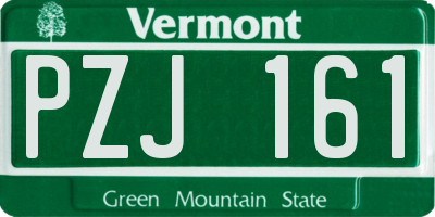 VT license plate PZJ161