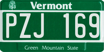VT license plate PZJ169