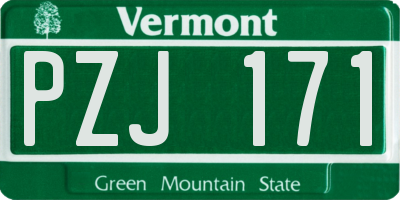 VT license plate PZJ171