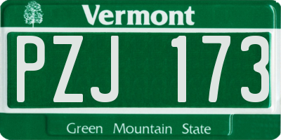 VT license plate PZJ173
