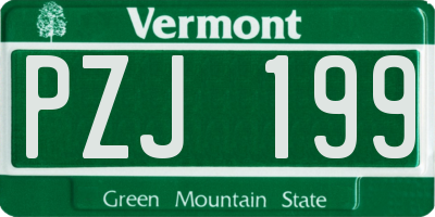 VT license plate PZJ199