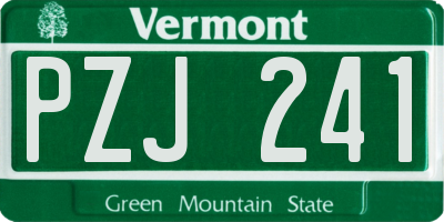 VT license plate PZJ241