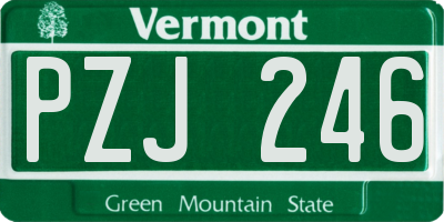 VT license plate PZJ246