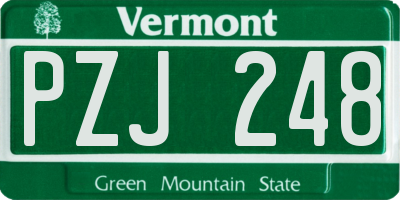 VT license plate PZJ248