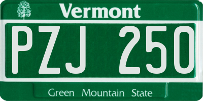 VT license plate PZJ250