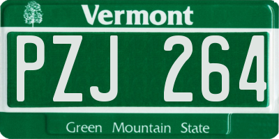 VT license plate PZJ264