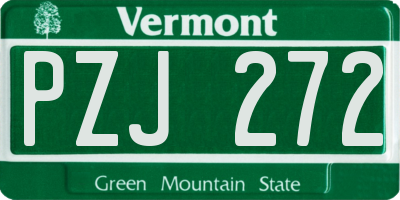 VT license plate PZJ272