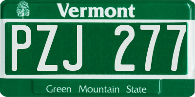 VT license plate PZJ277