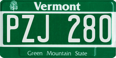VT license plate PZJ280