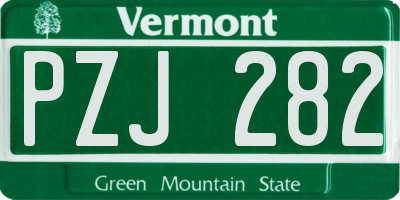 VT license plate PZJ282