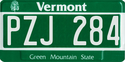 VT license plate PZJ284