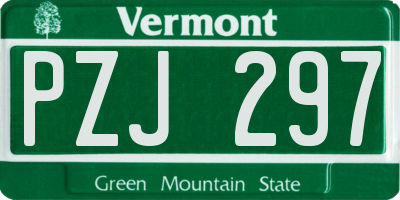VT license plate PZJ297