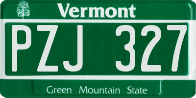 VT license plate PZJ327
