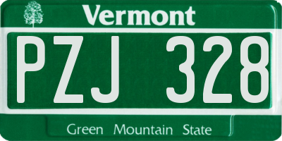 VT license plate PZJ328