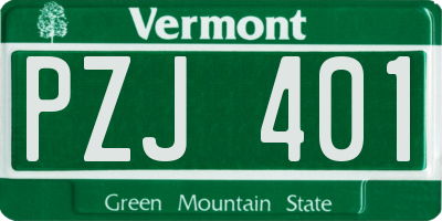 VT license plate PZJ401
