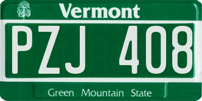 VT license plate PZJ408