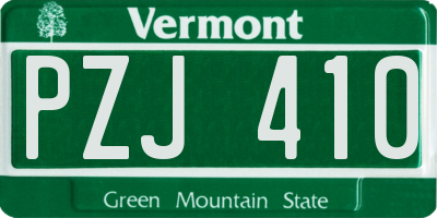 VT license plate PZJ410