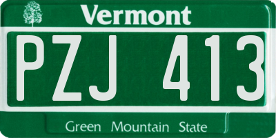 VT license plate PZJ413