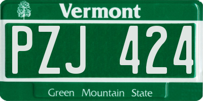 VT license plate PZJ424